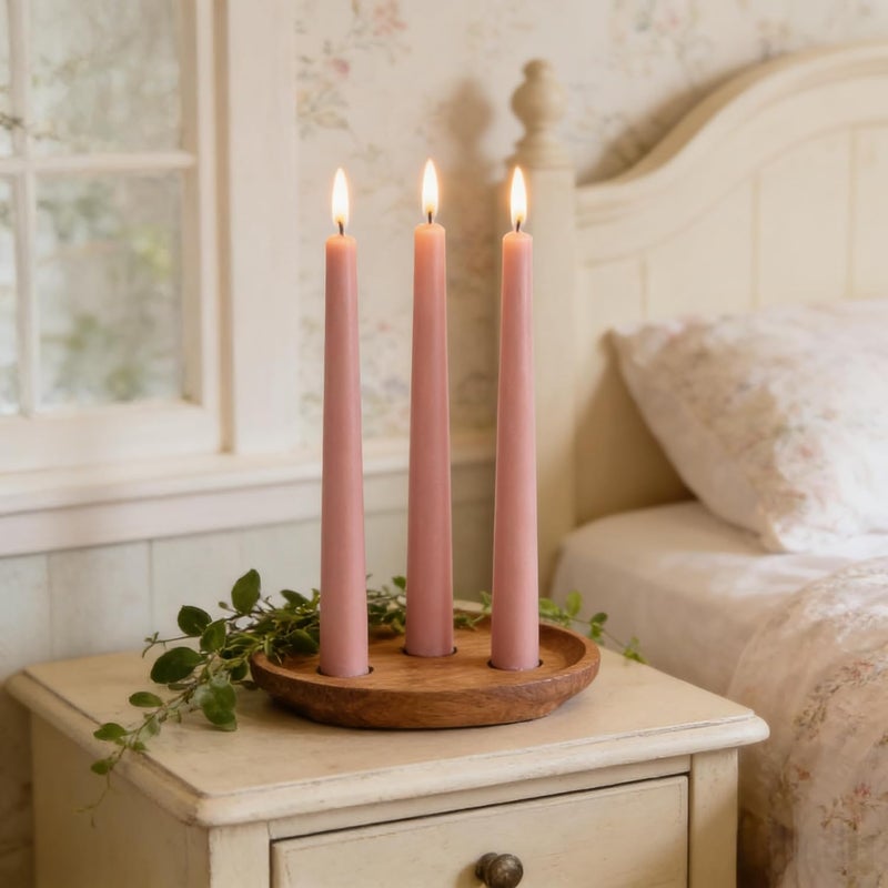 Sihuida 12 Pack 10 inch Dusty Pink Taper Candles, Unscented Dripless Smokeless Candlestick Bulk for Home Dinner Wedding Romantic, 7-8 Hours Burn - Image 2